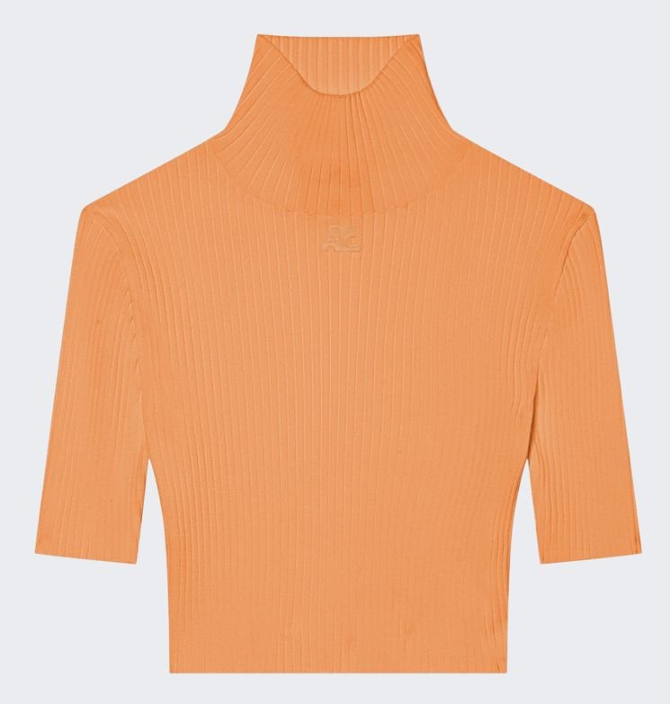 Courrèges Short Sleeved Cropped Jumper
