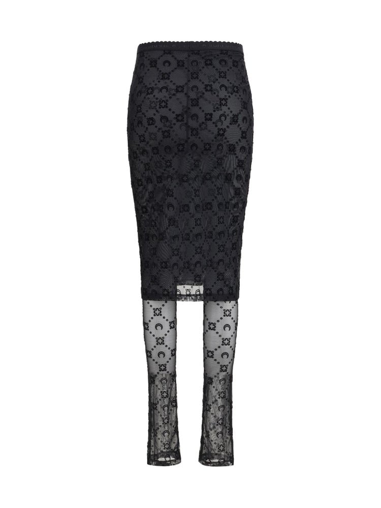 Marine Serre Moonogram Mesh Flocked Pant-Skirt