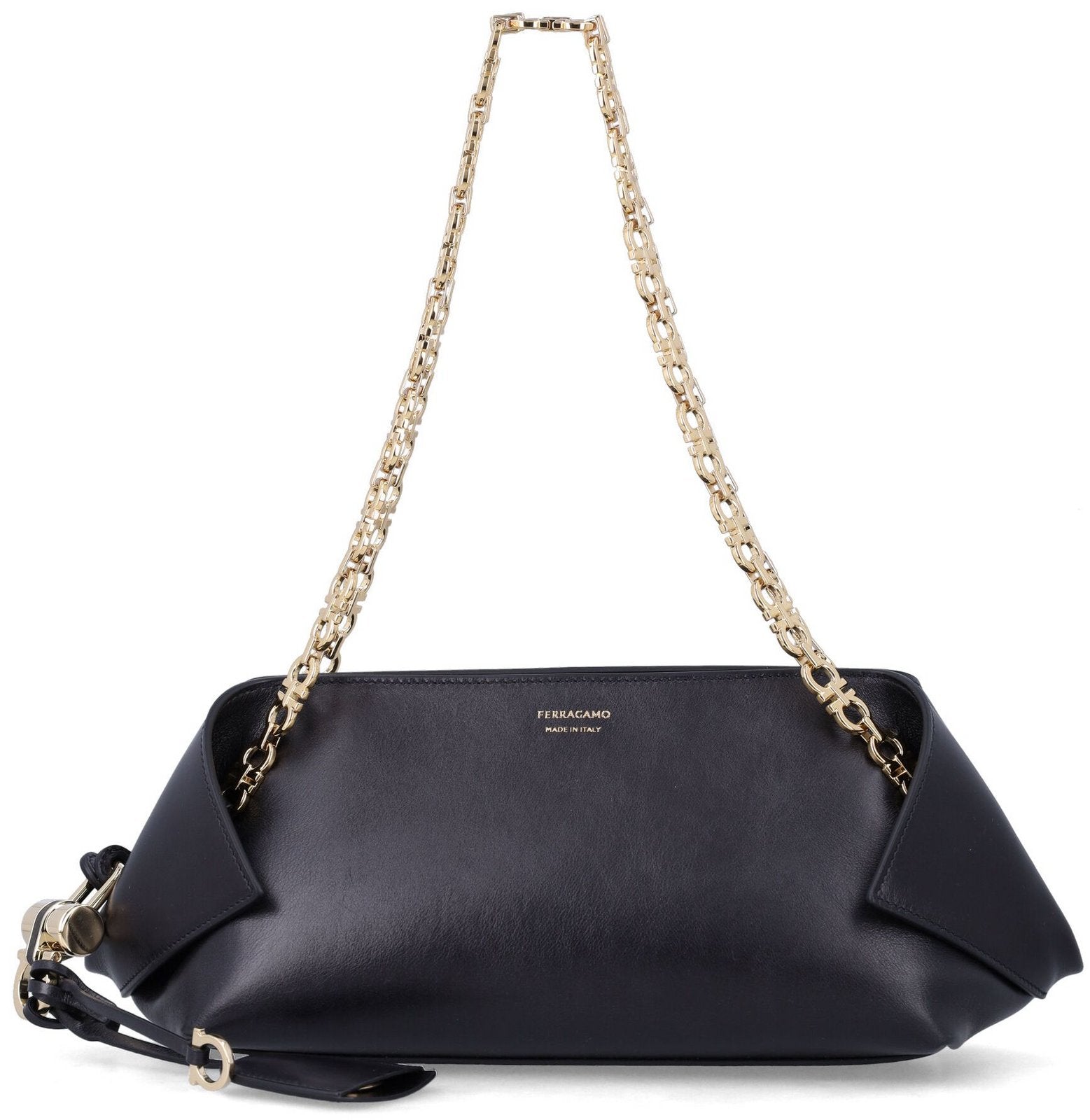 Ferragamo Logo Printed Chain-Linked Shoulder Bag