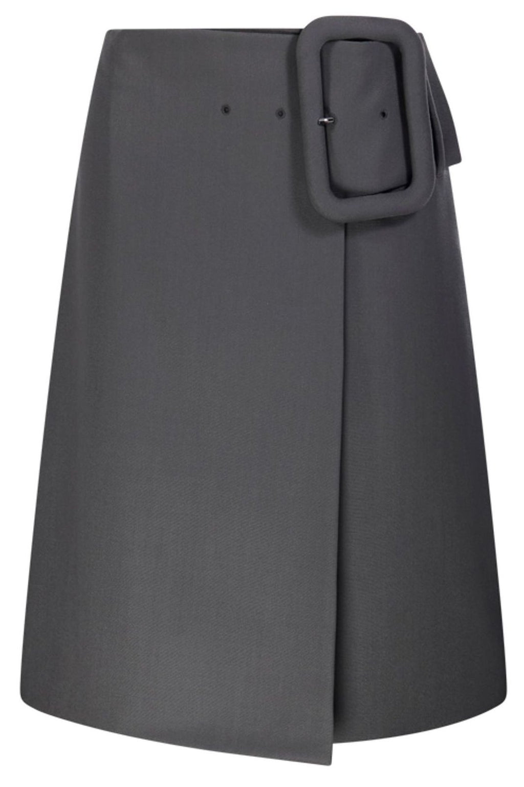 AMI Belted Wrap Midi Skirt