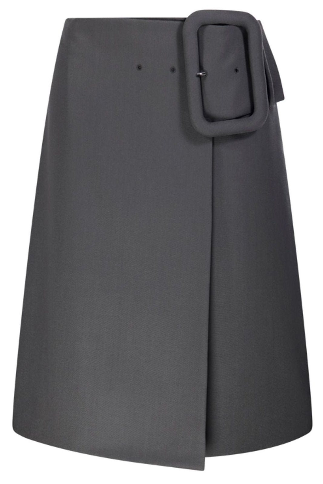 AMI Belted Wrap Midi Skirt
