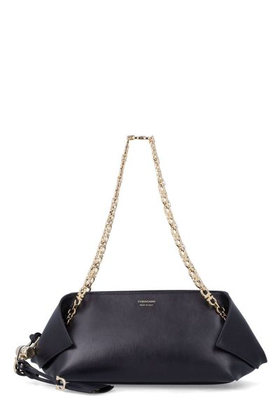 Ferragamo Logo Printed Chain-Linked Shoulder Bag