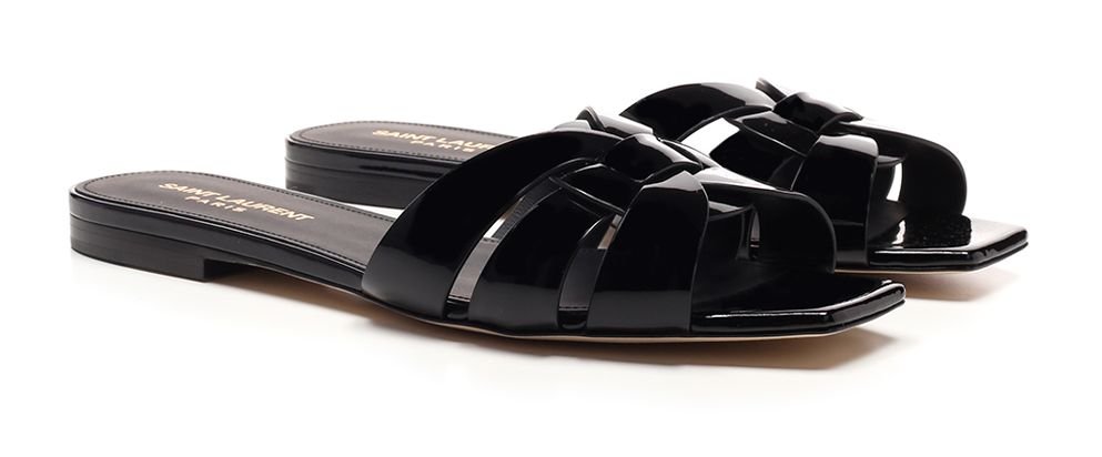 Saint Laurent Tribute Flat Sandals - Cettire