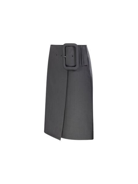 AMI Belted Wrap Midi Skirt