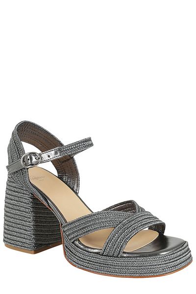 Castañer Valle Interwoven Metallic Slingback Sandals