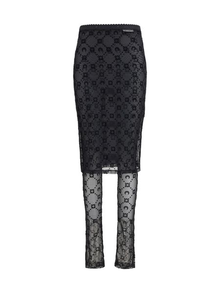 Marine Serre Moonogram Mesh Flocked Pant-Skirt