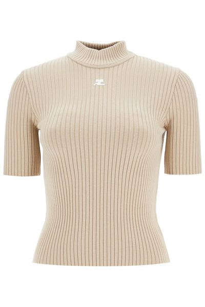 Courrèges Reedition Short-Sleeved Ribbed Jumper