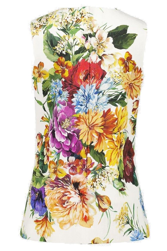 Dolce & Gabbana Flower Bouquet-Printed Top