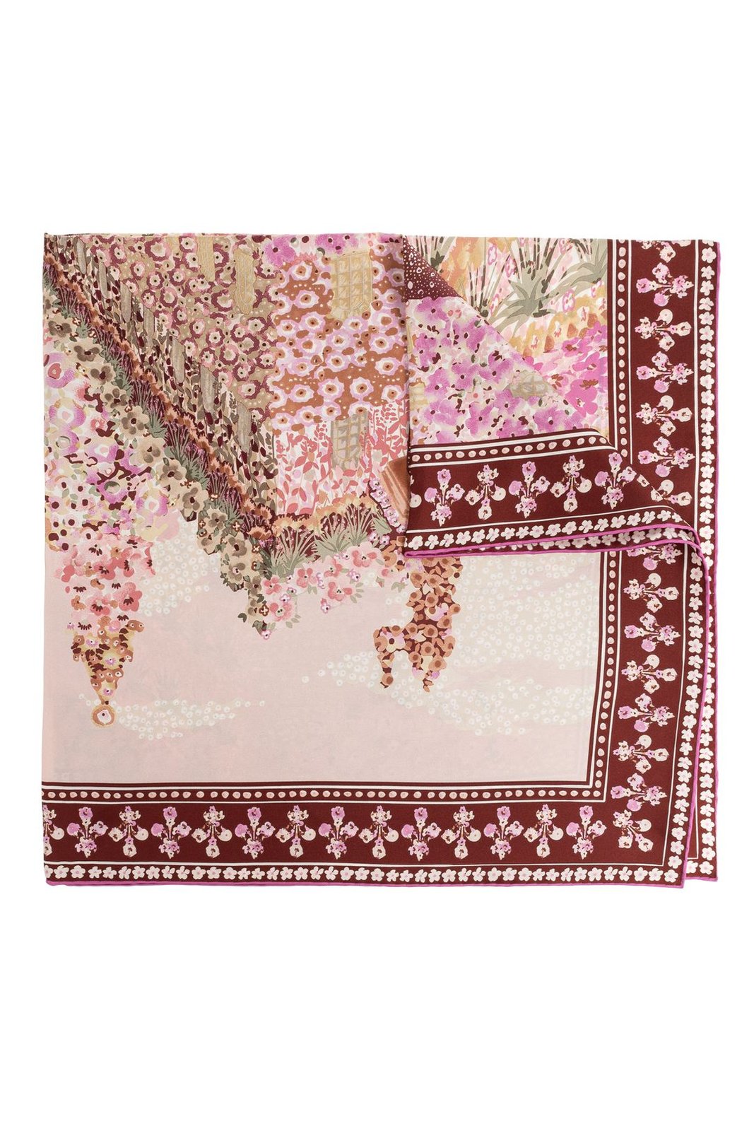 Ferragamo Logo Detailed Floral Scarf