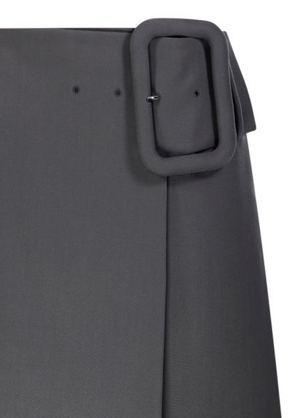 AMI Belted Wrap Midi Skirt