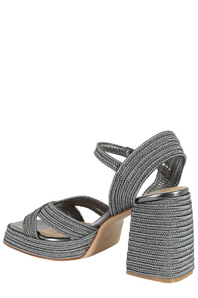 Castañer Valle Interwoven Metallic Slingback Sandals
