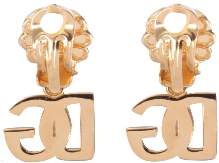 Dolce & Gabbana Embellished Logo Charm Earrings