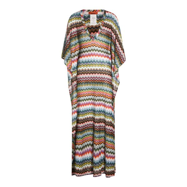 Missoni Micro Pixel-Effect Zigzag Pattern Long Caftan